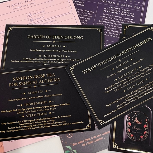 Magic Hour Tea Collectible Tasting Note Cards And Zodiac Cards Set New - Picture 6 of 8